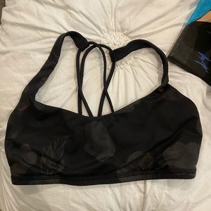 Black with slight floral print Lululemon sportsbra